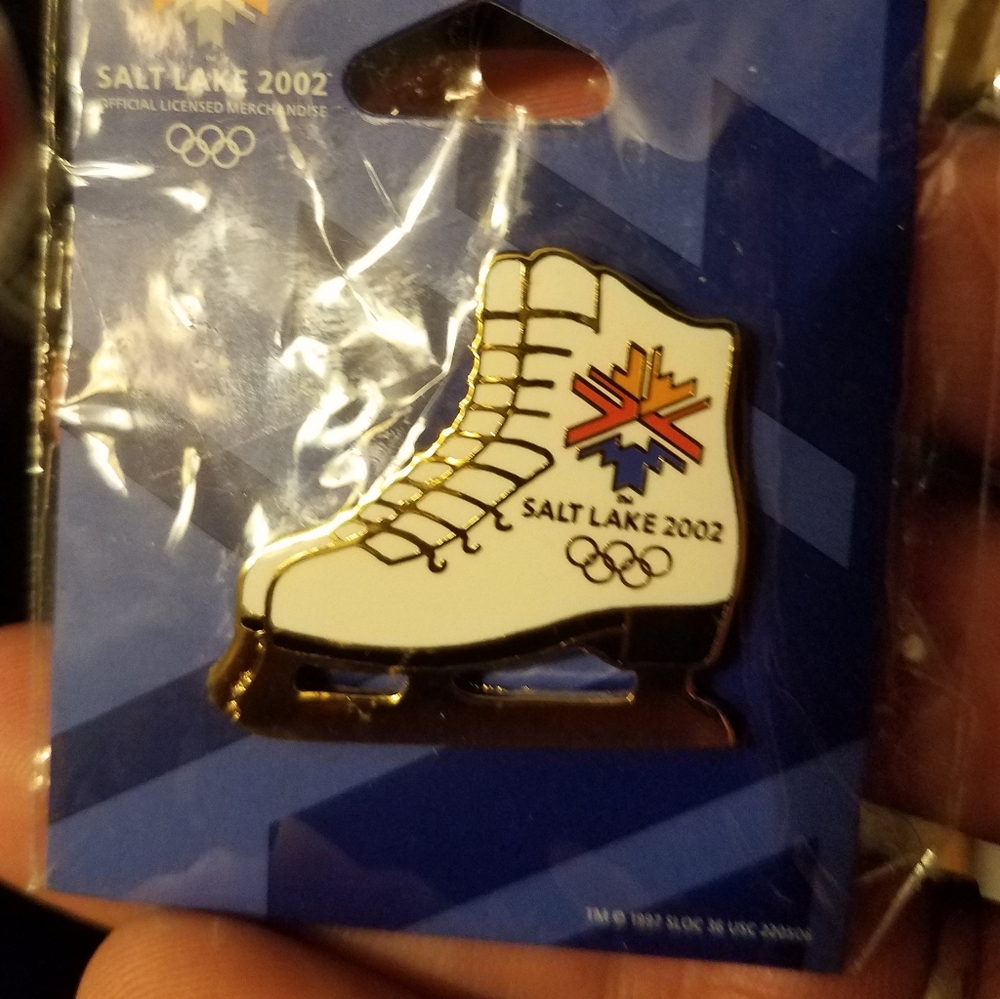 Salt Lake Olympics Skate Varsity Letter Pin NEW!